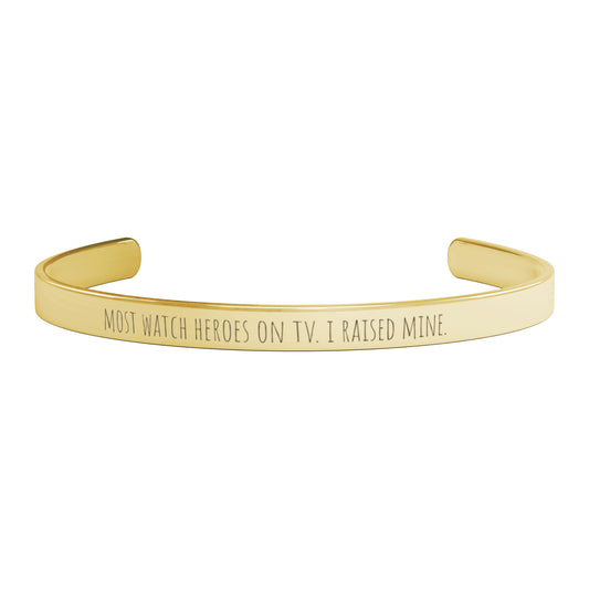 Who My Soldier Fights For Engraved Cuff Bracelet Hero