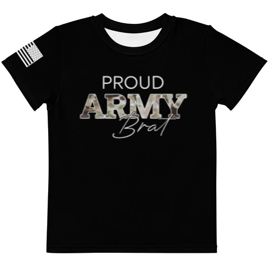 Proud Army Brat Young Kids Crew Neck T-Shirt