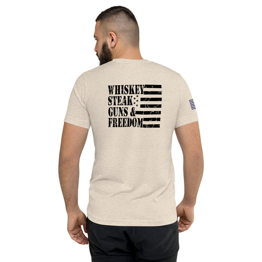 Whiskey Steak Guns Freedom Short Sleeve T-shirt