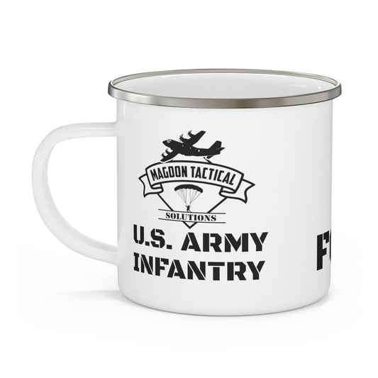 U.S. Army Infantry Enamel Camping Mug I am the Infantry Follow Me