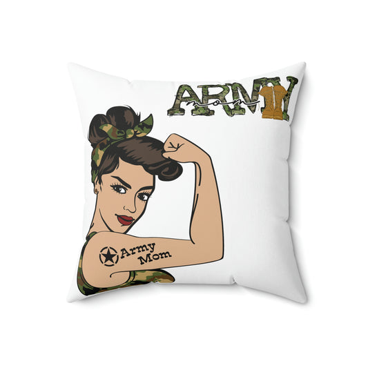 Army Mom Graphic Polyester Square Pillow