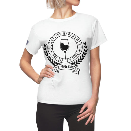Army Fiance Graphic T-Shirt One Sip At A Time U.S. Army